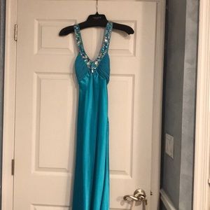 Aqua blue prom dress